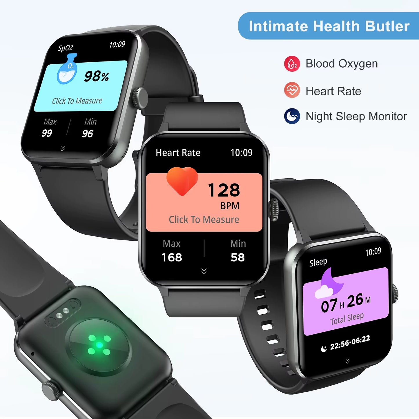 New Waterproof Smart Watch for Women Men 1.85'' HD Screen Bluetooth Fitness&Health Monitoing Smartwatch for Android IOS